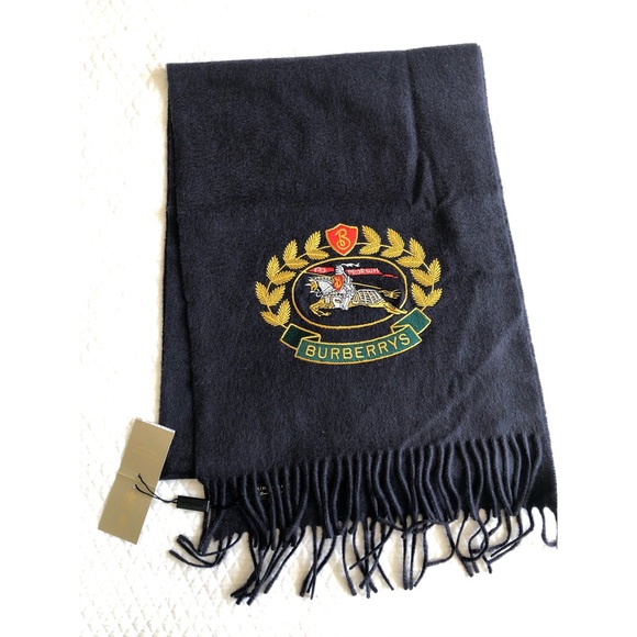 Burberry Classic Cashmere Scarf with Archive Logo - Picture 7 of 12